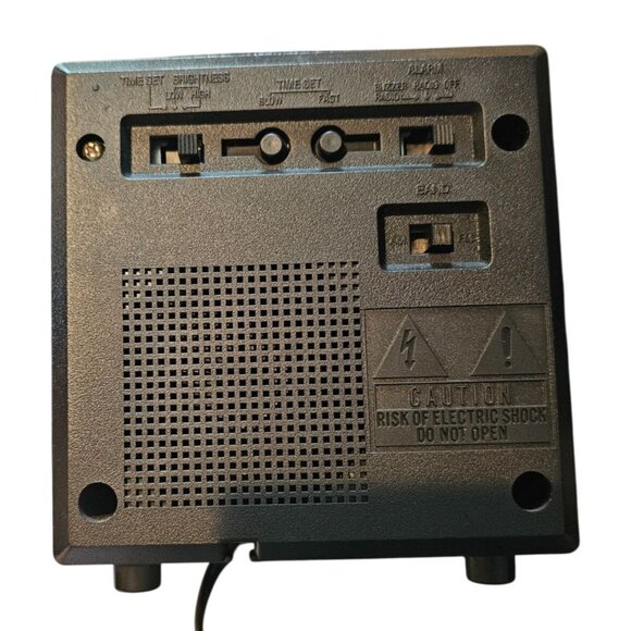 Panasonic Model RC-58 Fluorescent Clock Radio Dial Cube Mirror Front Vtg Black - Picture 7 of 9